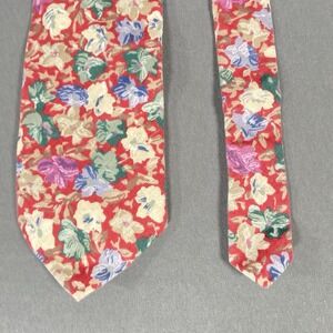 Vibrant Floral Neck Tie Made In USA 70s 80s Vibrant‎ Floral Colorful Business